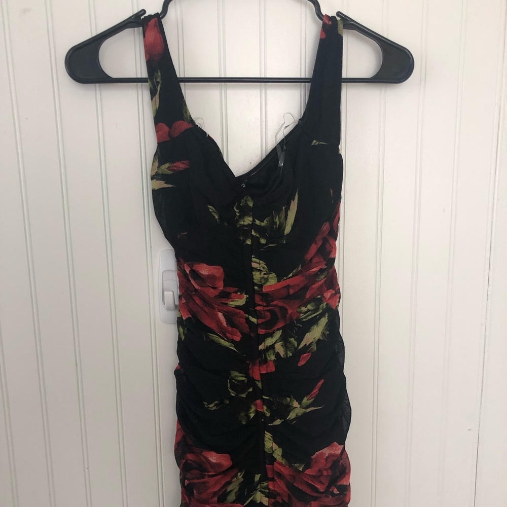 ruched mini dress
